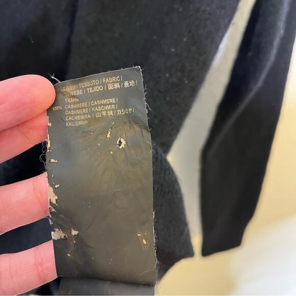 Saint Laurent Black Cashmere Pullover Sweater Ribbed Trim Womens Size XXS - Picture 7 of 11